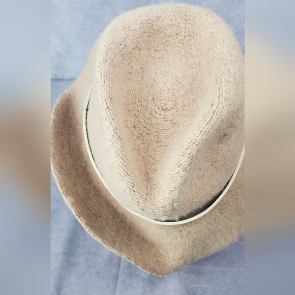 Vince Camuto Womens Fedora Hat Beige Wool Blend One size Snakeskin Band - Picture 6 of 12